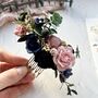 Navy And Dusty Pink Floral Hair Comb, thumbnail 7 of 9