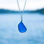 Cornish Sea Glass Pendant Rare Blue No. Two, thumbnail 6 of 6
