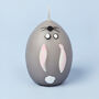 G Decor Set Of Six Hoppy Easter Egg Candles Grey, thumbnail 3 of 4