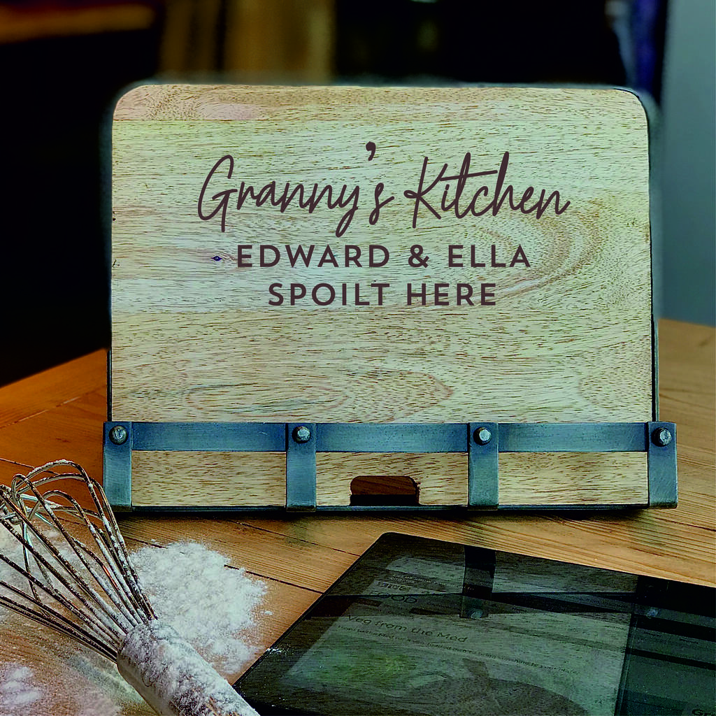 Personalised Spoilt Kitchen Cookbook Stand, 1 of 2