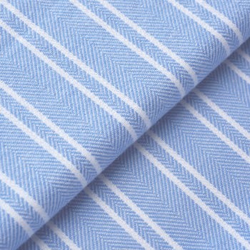 Men's Blue Stripe Two Fold Flannel Robe, 4 of 4