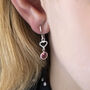 Sterling Silver Heart Birthstone Earrings, thumbnail 1 of 12