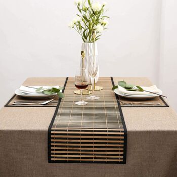 Brown Stripe Bamboo Table Runner, 6 of 9