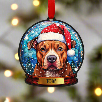 Staffordshire Bull Terrier Dog Tree Decoration, 3 of 7