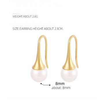 Gold Plated Tear Drop Imitation Pearl Earrings, 4 of 5