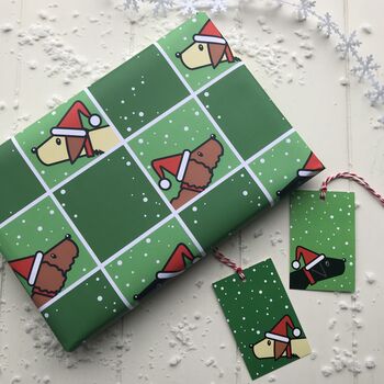 Traditional Dog Themed Christmas Wrapping Paper Set, 2 of 4