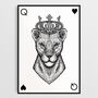Queen Lioness Playing Card Wall Art Print, thumbnail 2 of 6