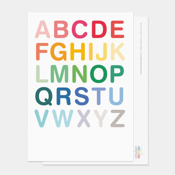 Multicoloured Uppercase Alphabet Print, 7 of 7