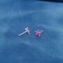 Pink Tourmaline October Birthstone 925 Silver Stud Earrings, thumbnail 7 of 9