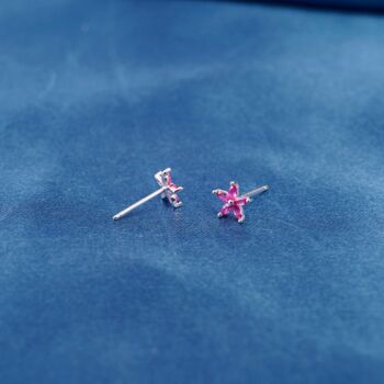 Pink Tourmaline October Birthstone 925 Silver Stud Earrings, 7 of 9