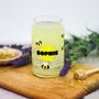 Personalised Bee Name Printed Can Glass, thumbnail 1 of 8