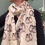 Cute Penguins Hand Printed Scarf, thumbnail 5 of 5