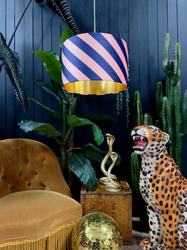 Peach Fuzz Helter Skelter Lampshades With Gold Lining, 3 of 4