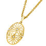 Art Deco Oval Pendant In Gold Plated, thumbnail 1 of 2