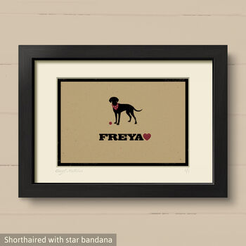 Personalised Viszla Print For One Or Two Dogs, 5 of 12