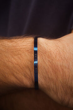 Navy Personalised Cuff Bracelet, 2 of 3