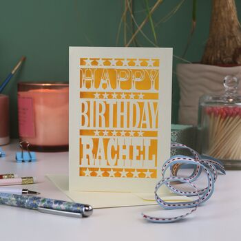 Personalised Happy Birthday Papercut Card, 11 of 12