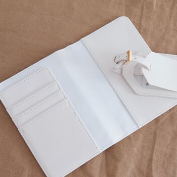 Personalised Zodiac Passport Cover And Luggage Tag In White, 3 of 5