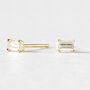Moissanite Baguette Earrings Silver/Gold Vermeil, thumbnail 1 of 6