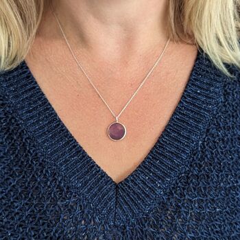The Circle Amethyst February Birthstone Necklace Silver, 2 of 8