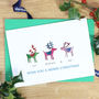 Personalised Rainbow Reindeer Family Christmas Cards, thumbnail 2 of 4