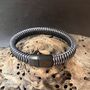Woven Leather And Stainless Steel Bracelet For Men, thumbnail 1 of 9