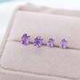 Natural Amethyst Purple Stud Earrings Sterling Silver, thumbnail 4 of 10