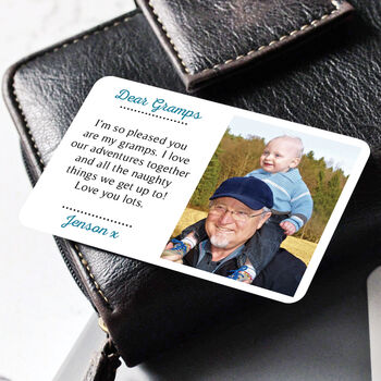 Personalised Wallet Metal Photo Card For Grandad, 3 of 7