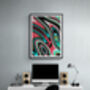 Abstract Wall Art, Pink And Blue Print, thumbnail 4 of 12