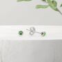 Tiny Peridot Cz Stud Earrings In Sterling Silver, thumbnail 1 of 11