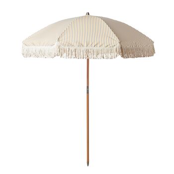 Pinstripe Parasol In Sand, 3 of 9