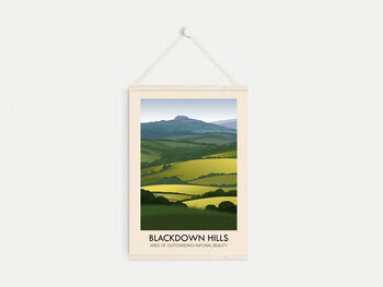 Blackdown Hills Aonb Travel Poster Art Print, 6 of 8