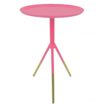 Metal Painted Tripod Tables With Brass Feet, 3 of 4