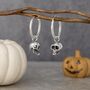 Sterling Silver Skull Hoop Earrings, thumbnail 1 of 8