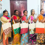 Colourful Half Sari Cotton Tote Bag, Fair Trade Shopping Bag Handmade In India, thumbnail 6 of 7