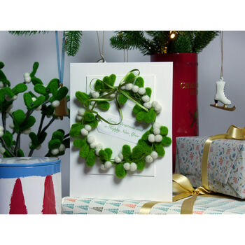 Mistletoe Wreath Luxury Christmas Card, 4 of 9