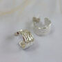 Silver Tree Bark Hoop Earrings, thumbnail 5 of 8