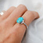 Turquoise Silver Ocean Boho Ring, thumbnail 2 of 9