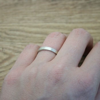 Recycled White Gold Personalised Wedding Band, 3mm Wide, 5 of 6