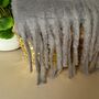 Super Soft Chunky Tassel Scarf In Grey, thumbnail 3 of 3