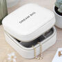 Personalised Bold Message White Travel Jewellery Case, thumbnail 1 of 10