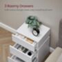 Modern Bedside Table With LED Lights And Three Drawers, thumbnail 7 of 10