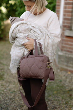 Quilted Changing Stroller Bag Brown/Pears, 6 of 12