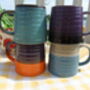 Set Of Four Reactive Glaze Brûlée Mugs In Assorted Alternative Glazes, thumbnail 11 of 11