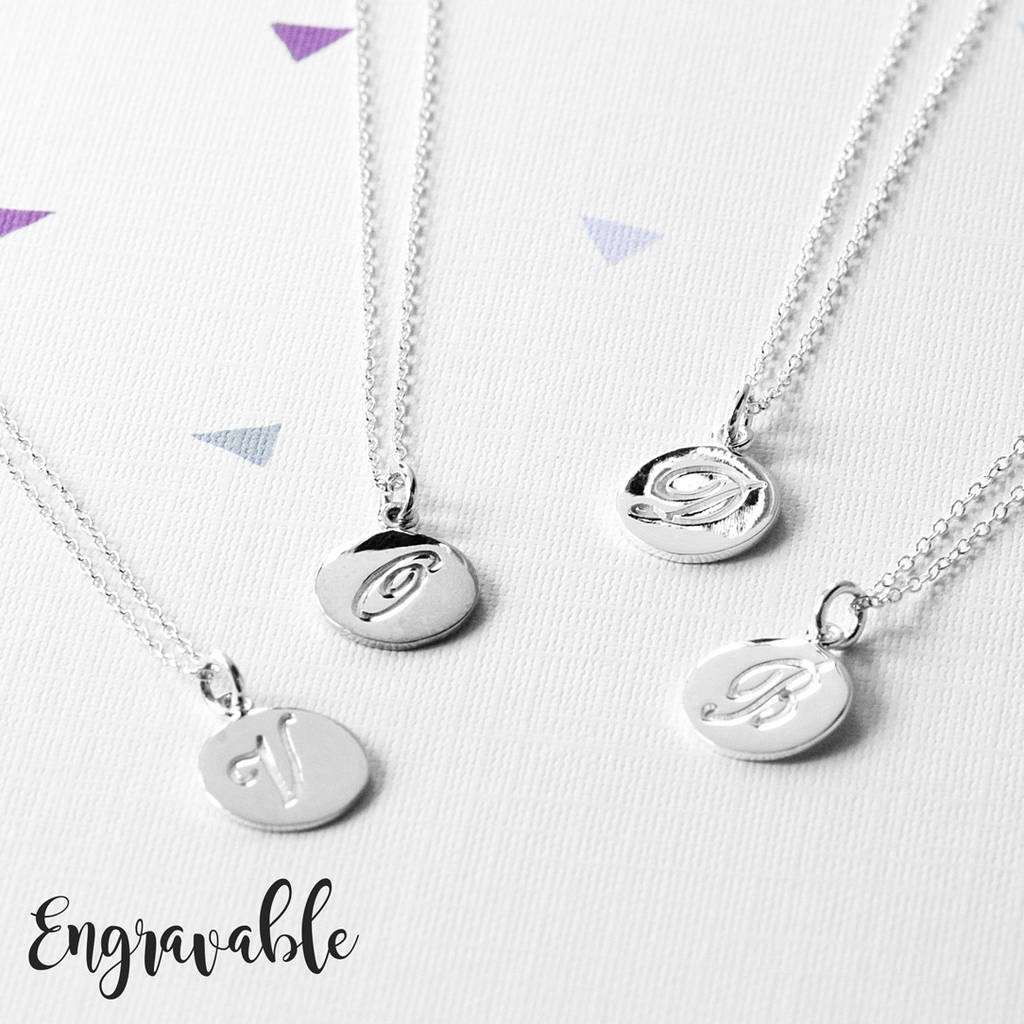 initial personalised sterling silver letter necklace by grace sterling silver letter necklace