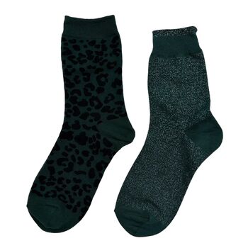 Tokyo Leopard And Teal Sock Gift Box, 2 of 4