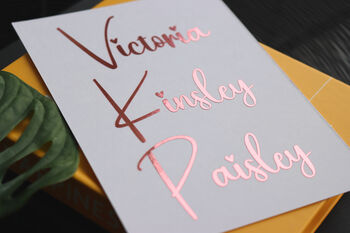 Custom Foil Name Vinyl Decals, Wedding Favor Tags And Flute Decor, 6 of 10