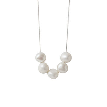 Pearl Cluster Necklace In Sterling Silver Or 9ct Gold, 4 of 10