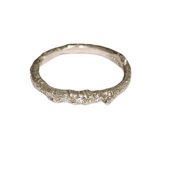 Gold And Diamond Nature Twig Wedding Ring, 2 of 6