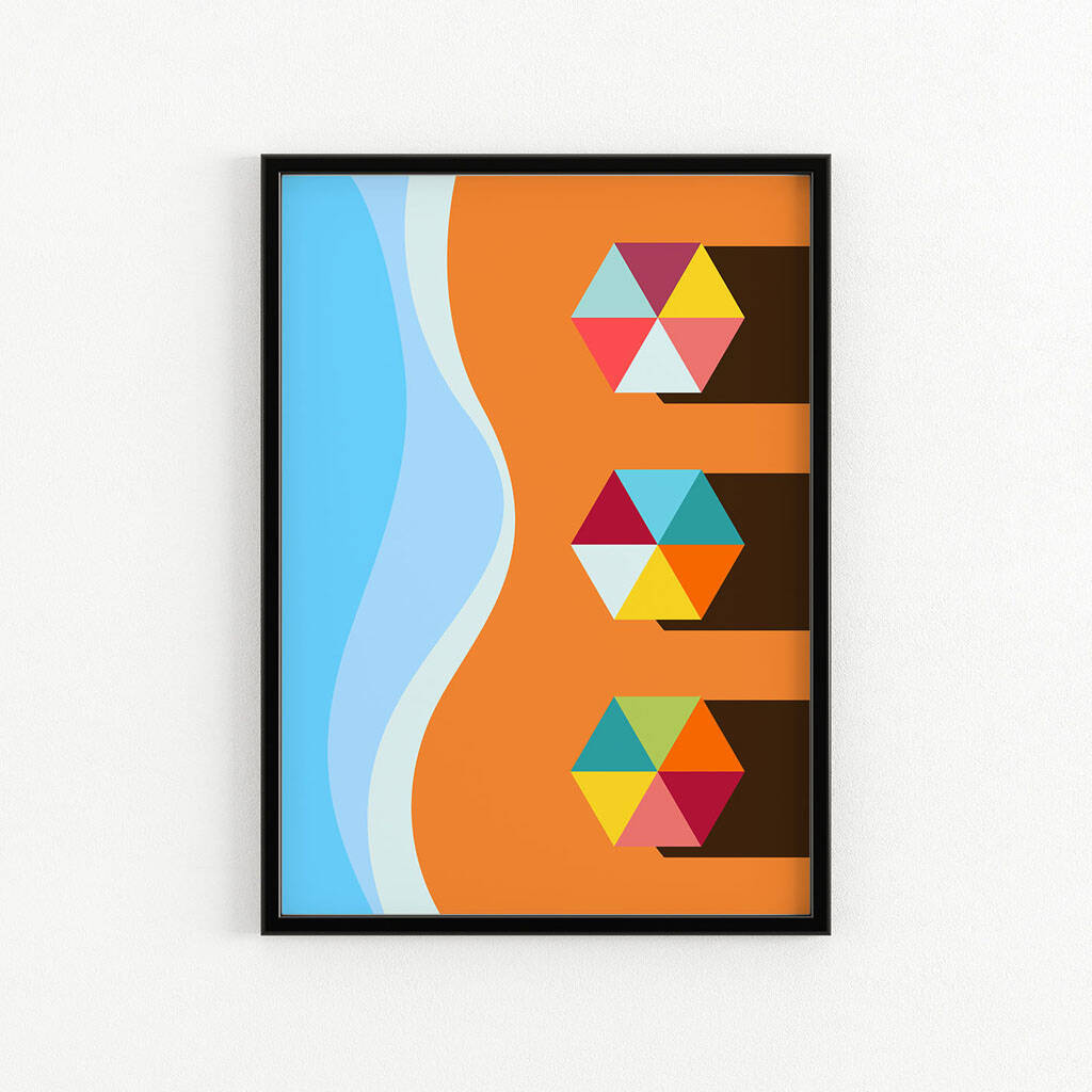 Beach Umbrellas Abstract Print By Sean Sells Posters ...